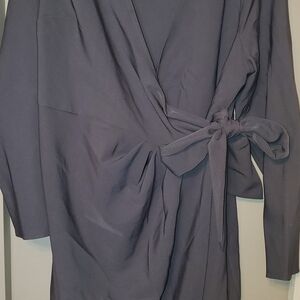 ASOS Curve Long Sleeve Dress in Dark Gray